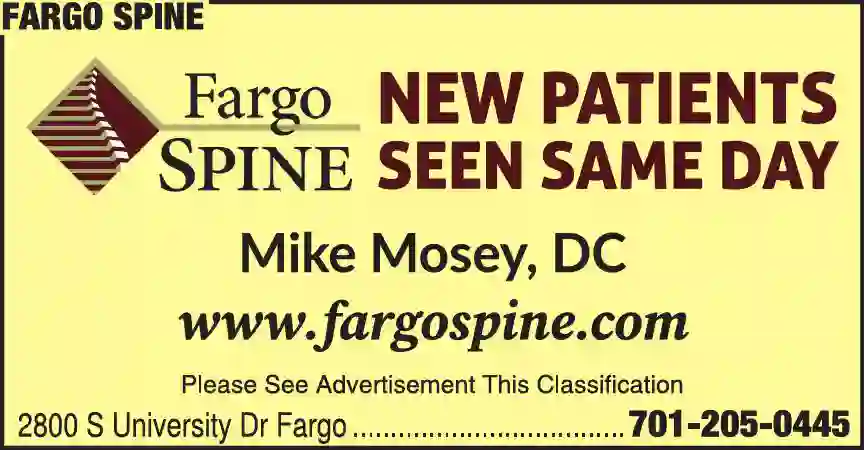 Chiropractors, D.C. print ad for Fargo Spine