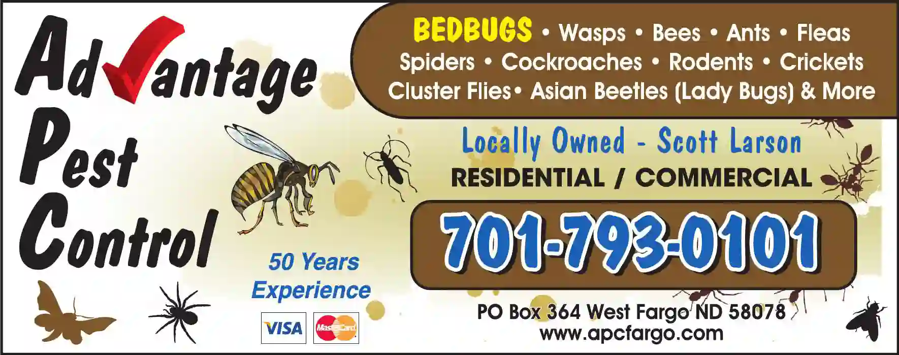Pest Control Services print ad for Advantage Pest Control