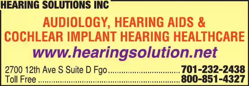 Hearing Aids & Assistive Devices print ad for Hearing Solutions Inc