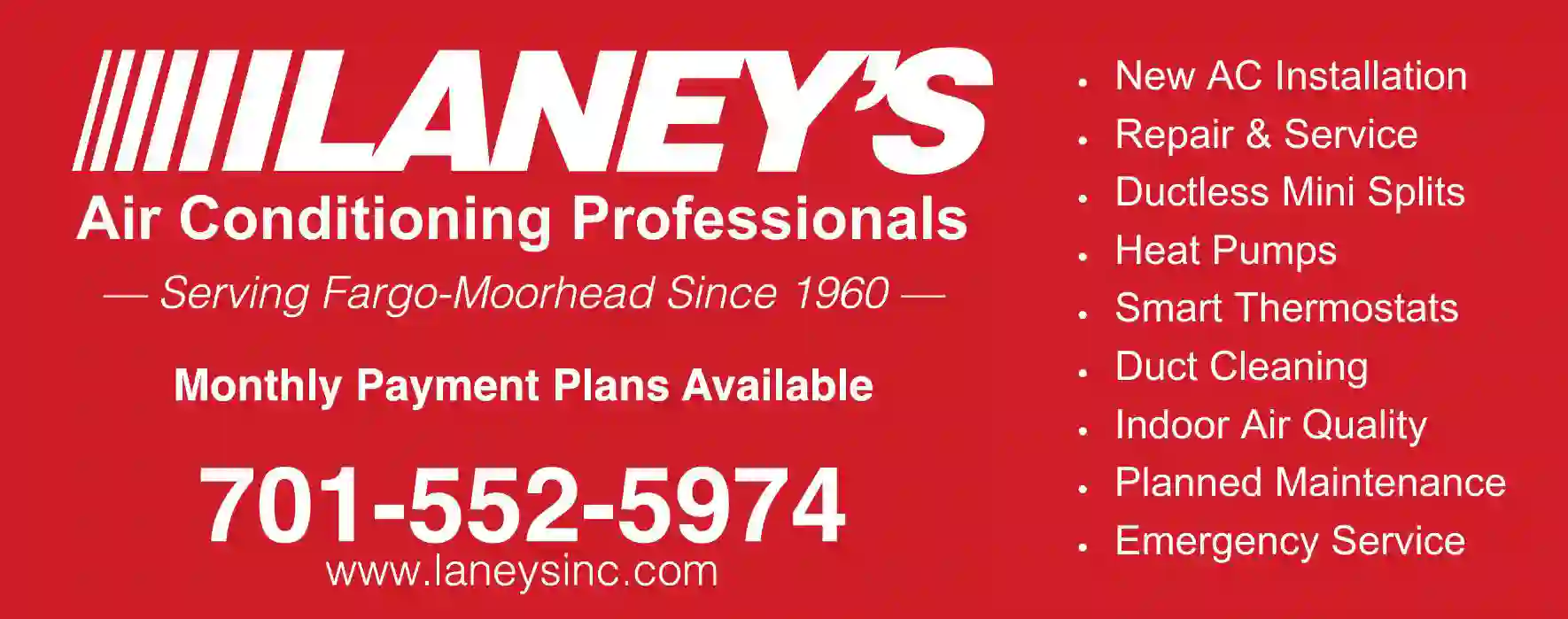 Air Conditioning - Contractors print ad for Laney's Inc