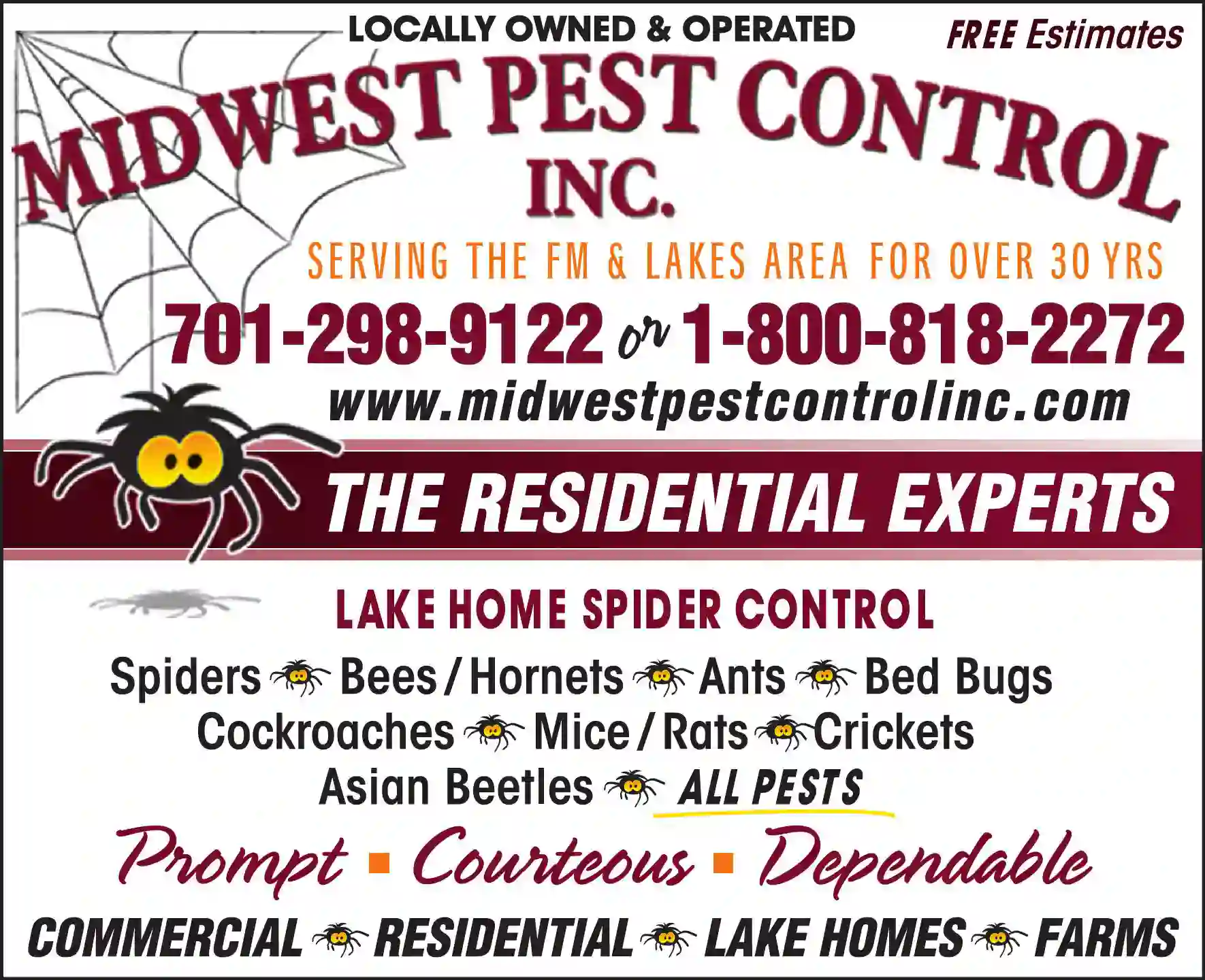 Pest Control Services print ad for Midwest Pest Control Inc