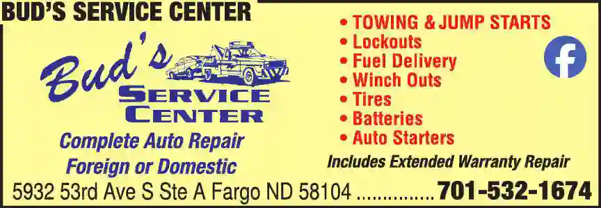 Towing - Automotive print ad for Bud's Service Center