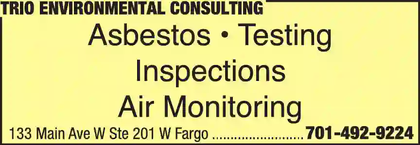 Asbestos Consulting & Testing print ad for Trio Environmental Consulting