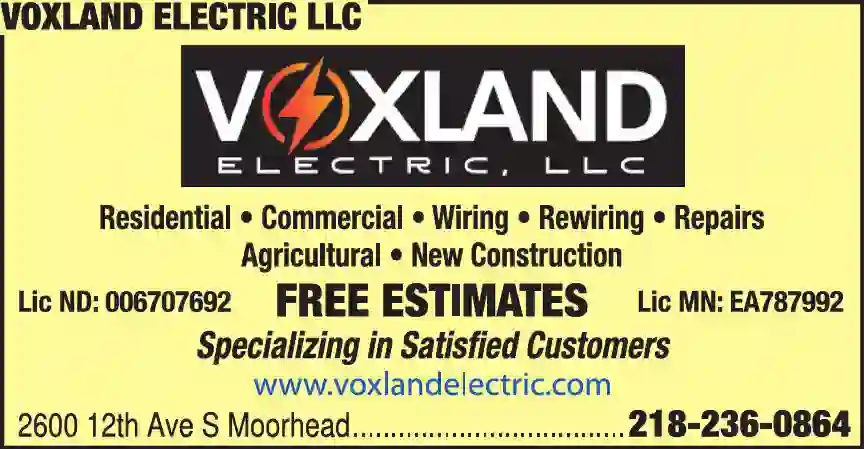 Electricians print ad for Voxland Electric LLC