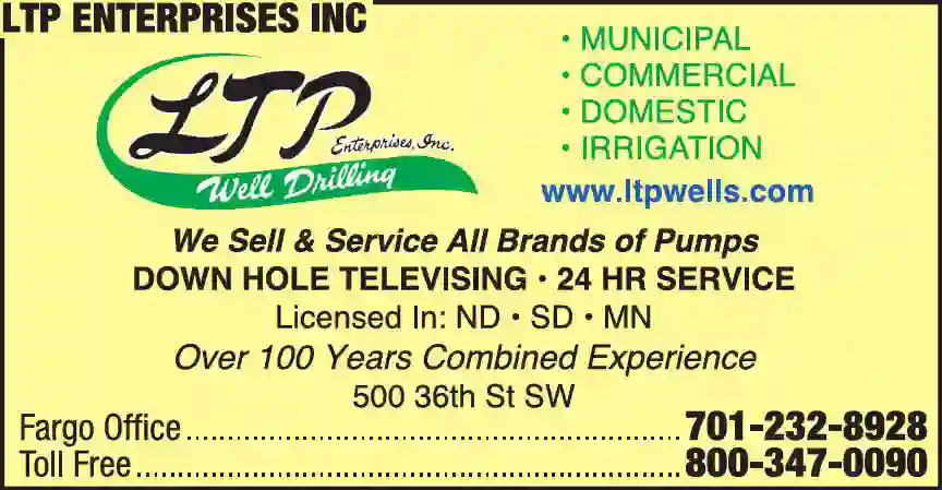 Well Drilling & Service print ad for LTP Enterprises Inc