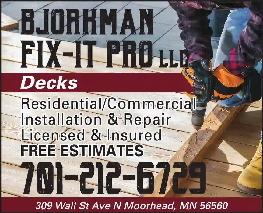 Decks - Builders & Designers print ad for Bjorkman Fix-It Pro LLC