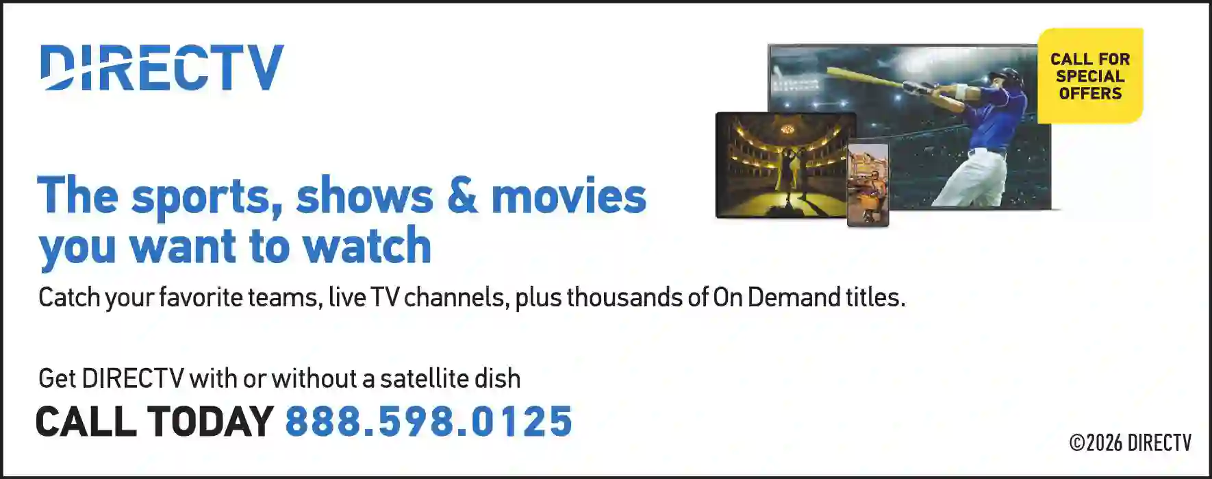 Television - Cable, CATV & Satellite print ad for DirecTV