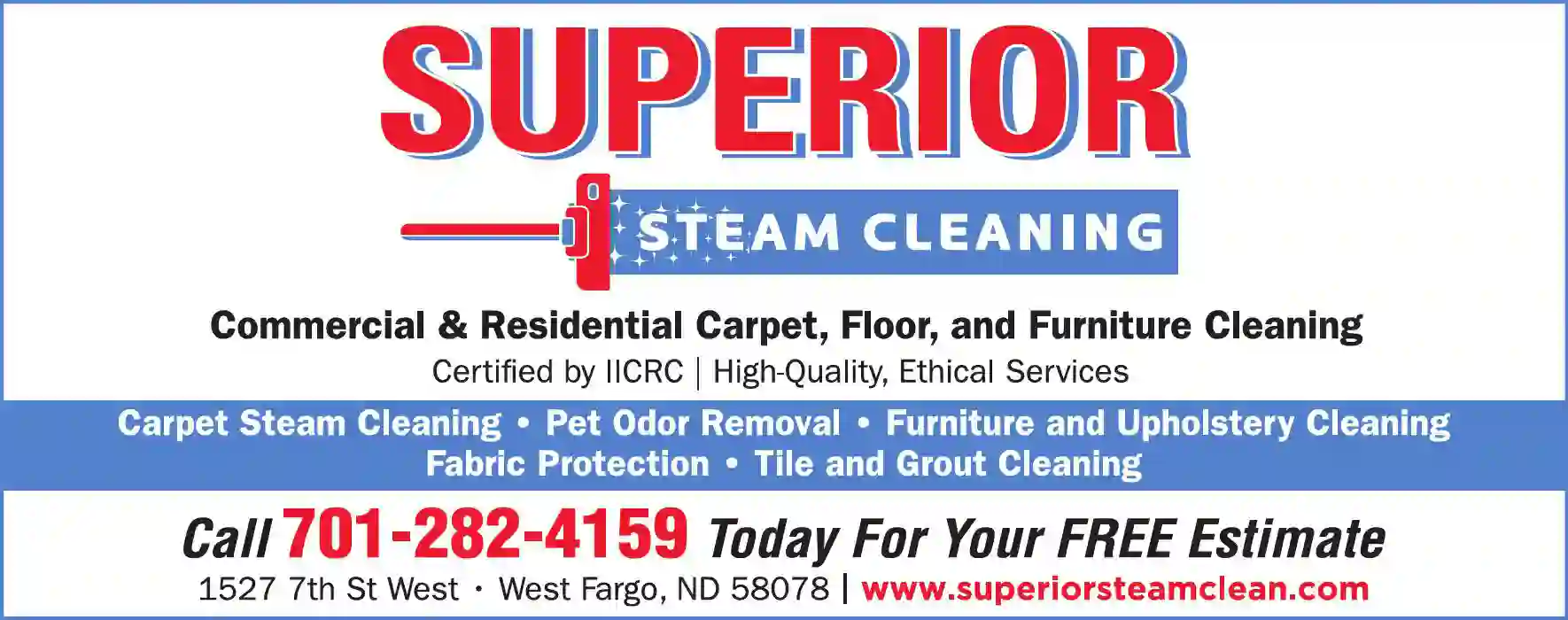 Carpet Rug & Upholstery Cleaners print ad for Superior Steam Cleaning