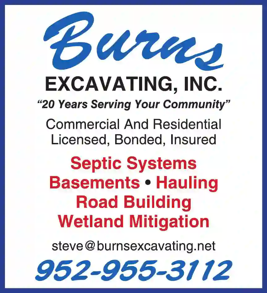Excavating Contractors print ad for Burns Excavating Inc
