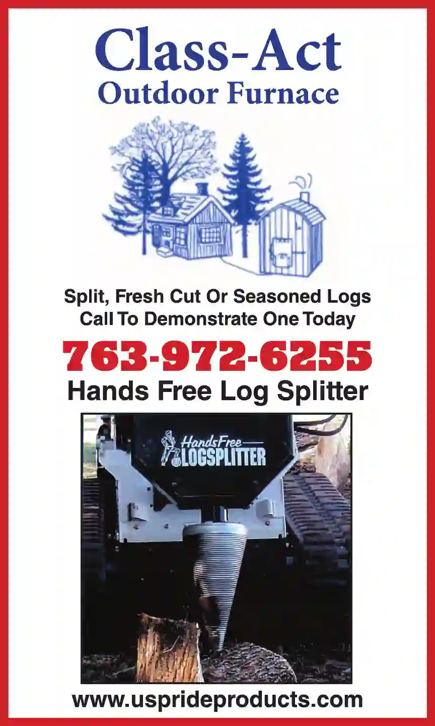 Wood Splitters print ad for Class-Act Outdoor Furnace