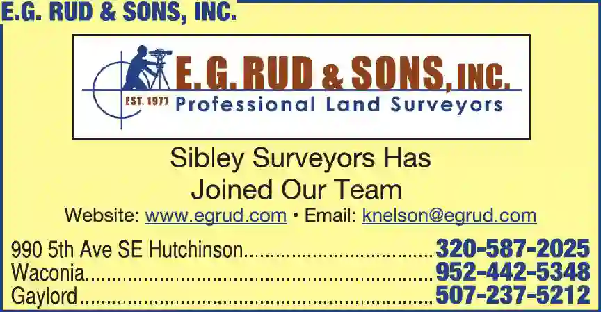 Surveyors - Land print ad for E G Rud & Sons Inc