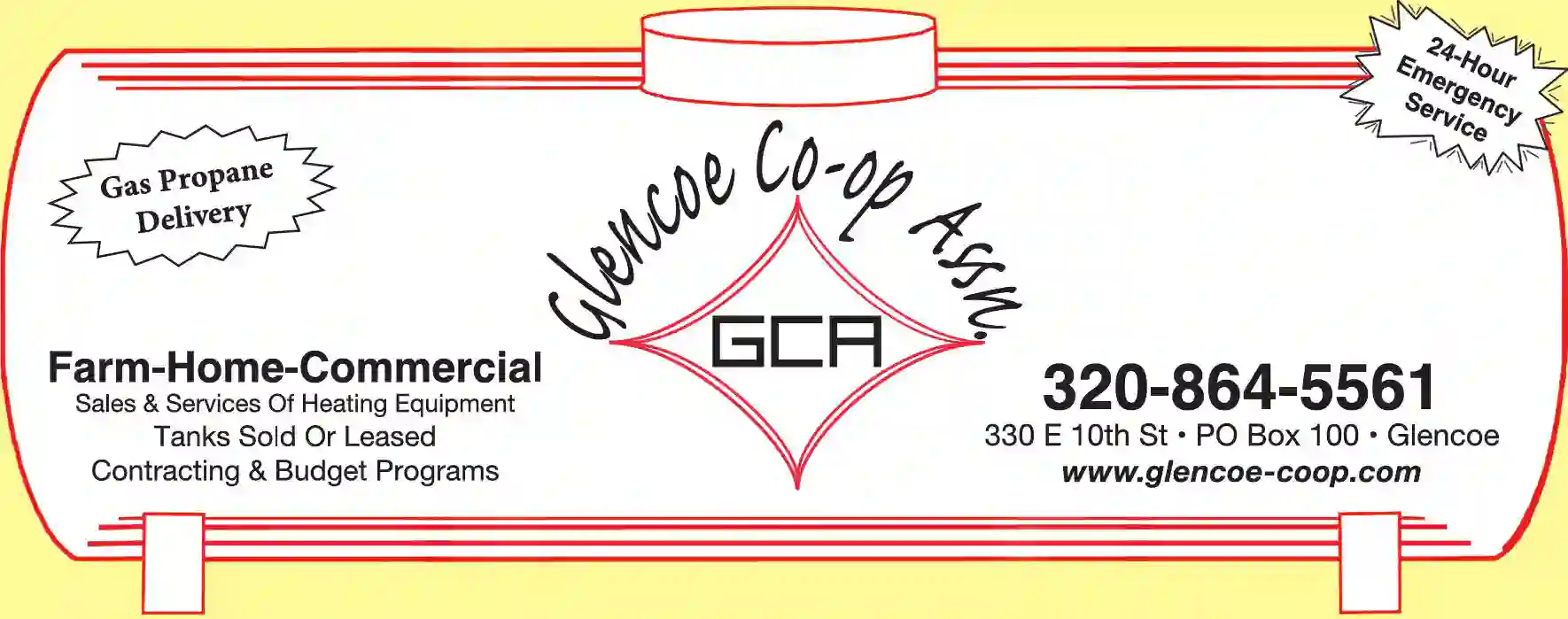 Gas - Propane print ad for Glencoe Co-Op Assn