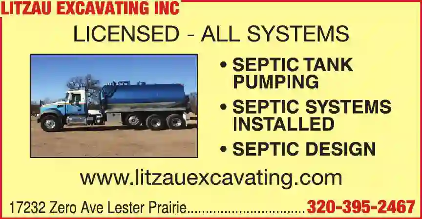 Septic Tanks & Systems - Contractors, Designers & Dealers print ad for Litzau Excavating Inc