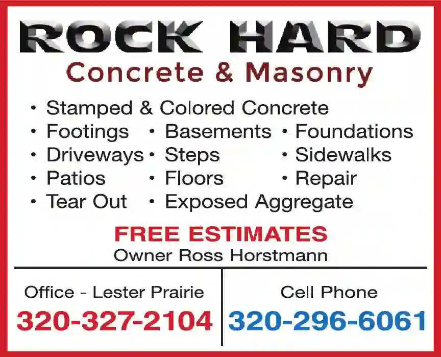 Concrete Contractors print ad for Rock Hard Concrete & Masonry