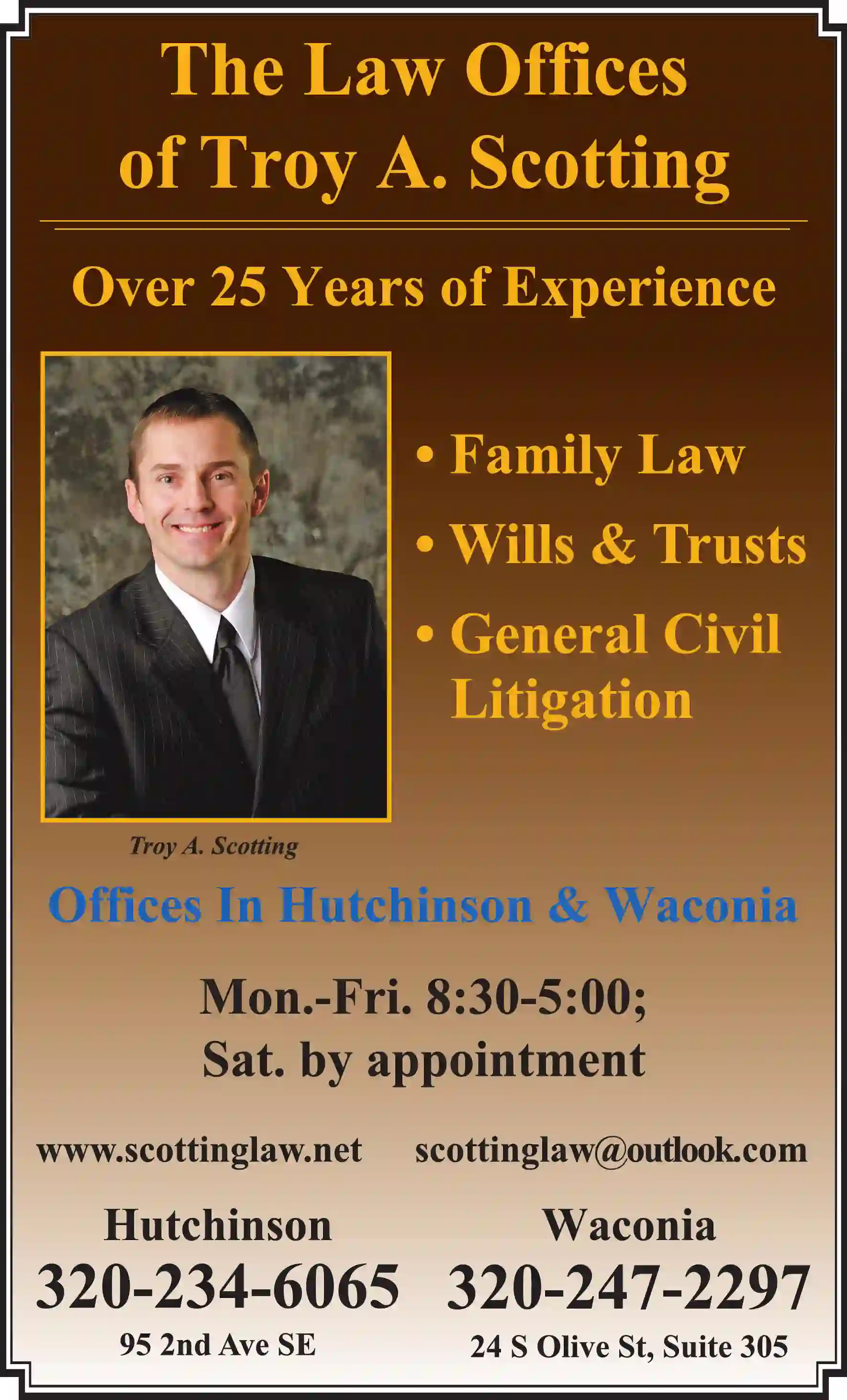 Attorneys print ad for Scotting Troy A Law Office Of
