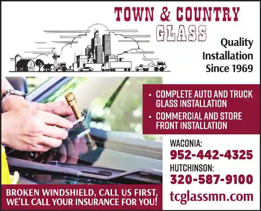 Glass - Auto, Plate, Window print ad for Town & Country Glass