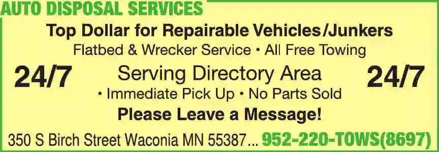 Auto Recycling print ad for Auto Disposal Services