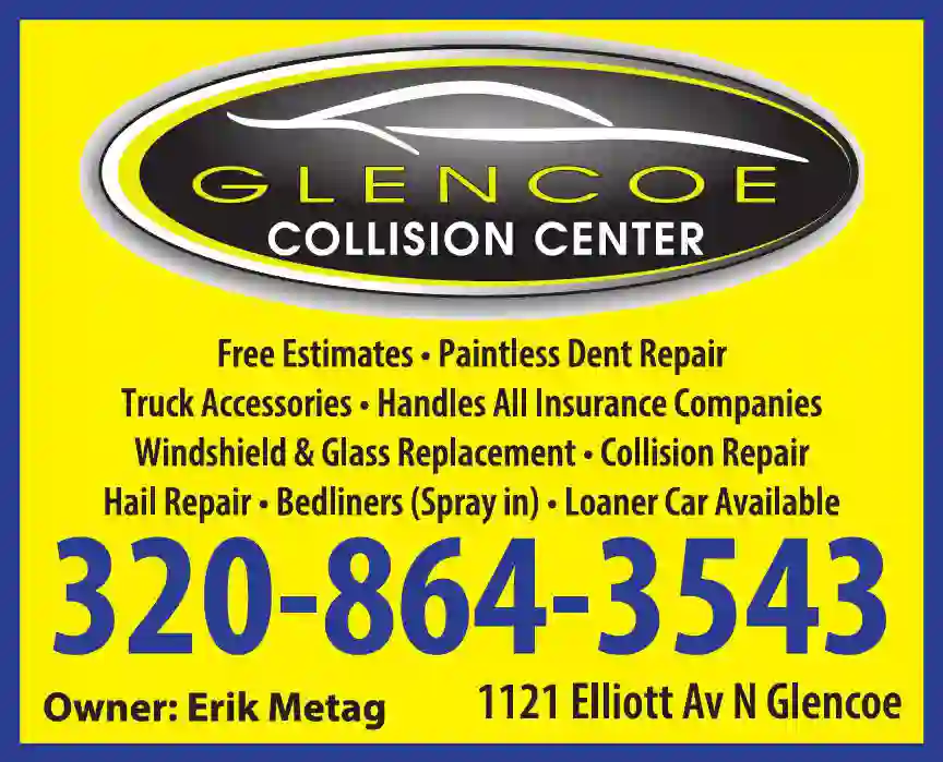 Glass - Auto, Plate, Window print ad for Glencoe Collision Center