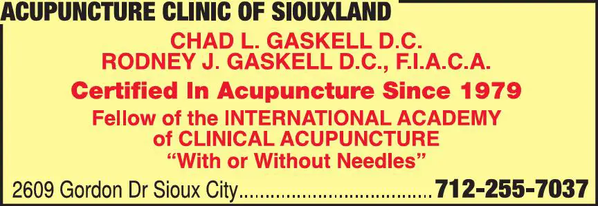 Acupuncture/Acupressure print ad for Acupuncture Clinic Of Siouxland