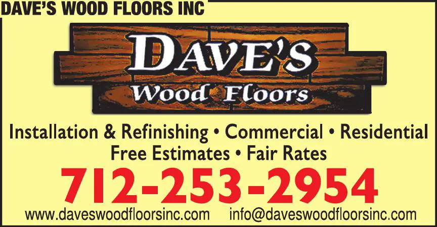Floor - Install, Refinish & Resurface print ad for Dave's Wood Floors Inc