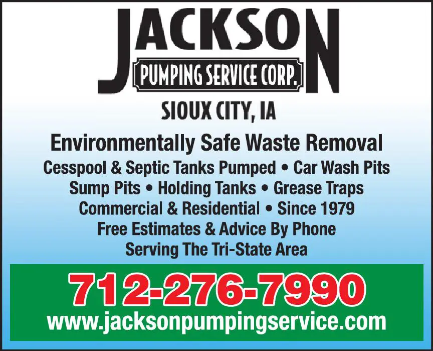 Pumping Contractors print ad for Jackson Pumping Service