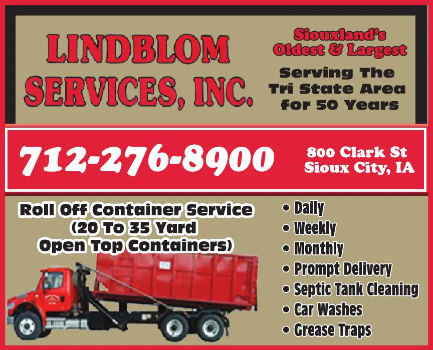 Garbage & Rubbish Collection print ad for Lindblom Services Inc