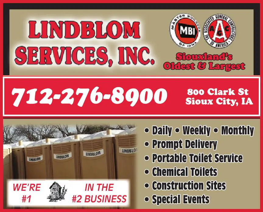 Toilets - Portable print ad for Lindblom Services Inc