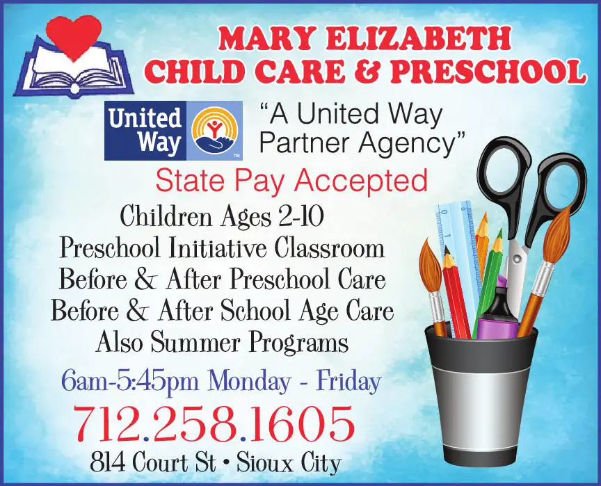 Child Care print ad for Mary Elizabeth Child Care & Preschool
