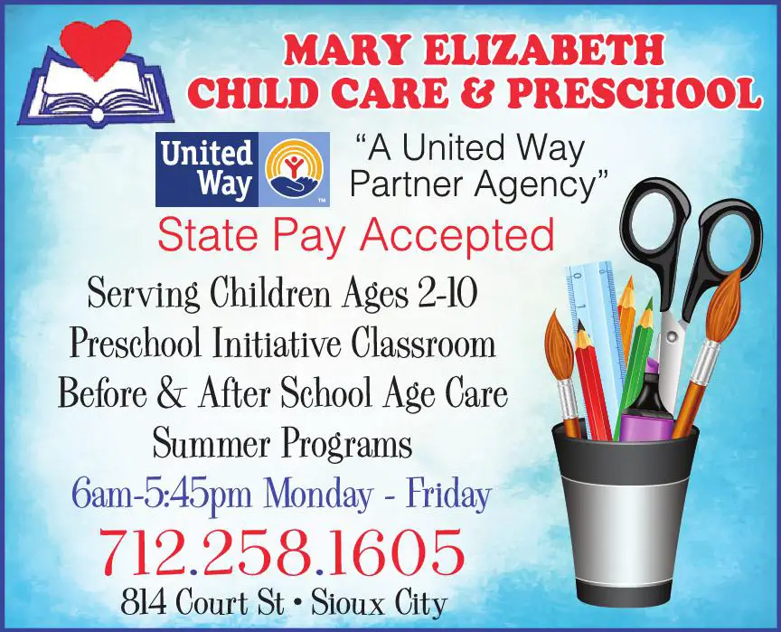 Schools - Academic - Pre-School & Kindergarten print ad for Mary Elizabeth Child Care & Preschool