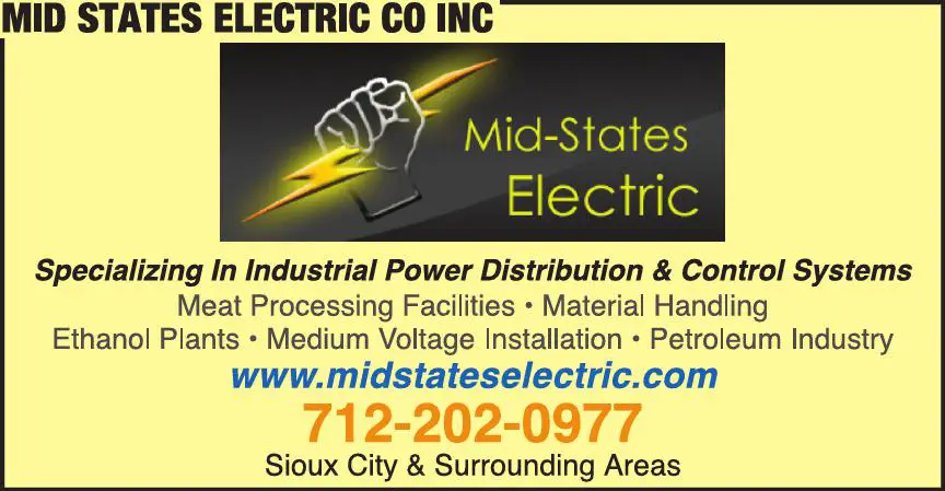 Electric Contractors print ad for Mid States Electric Co Inc