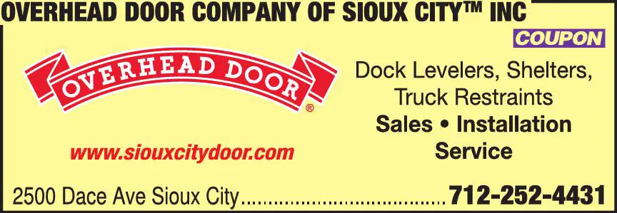 Loading Dock Equipment print ad for Overhead Door Company Of Sioux City Inc