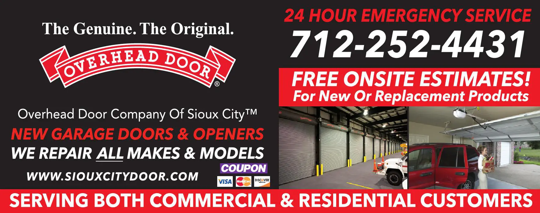 Garage Doors & Openers print ad for Overhead Door Company Of Sioux City Inc