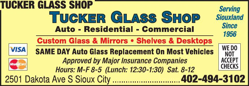 Windows - Repair print ad for Tucker Glass Shop