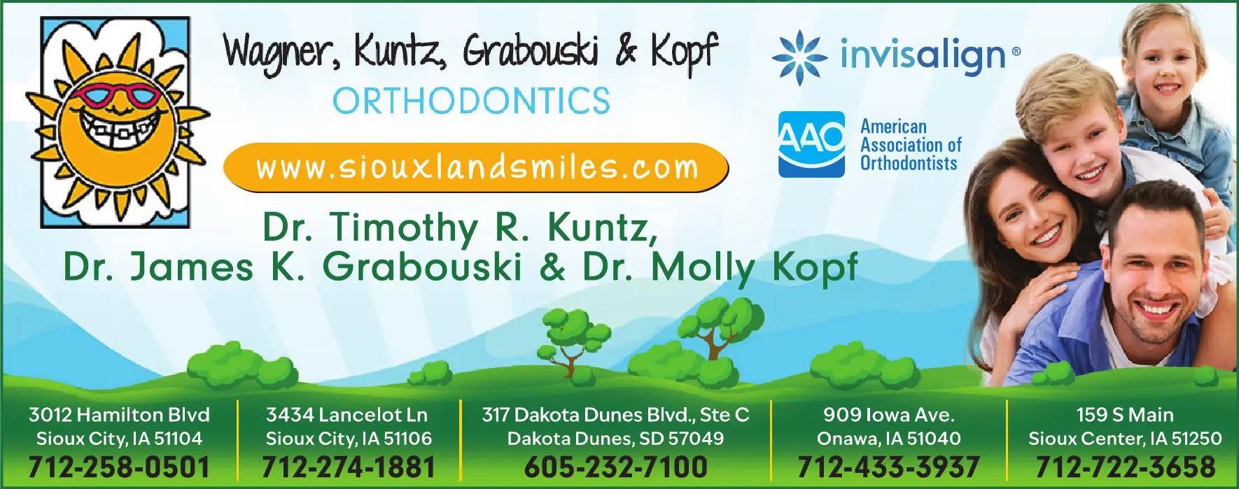 Dentists - Orthodontists (Straightening-Braces) print ad for Wagner ^ Kuntz ^ Grabouski & Kopf Orthodontics
