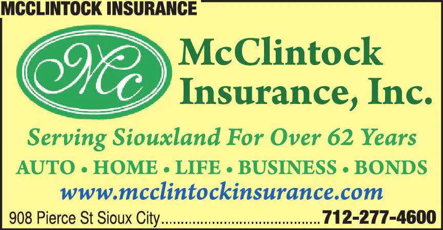 Insurance print ad for McClintock Insurance