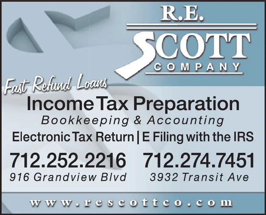 Tax Return Preparation print ad for R E Scott Co