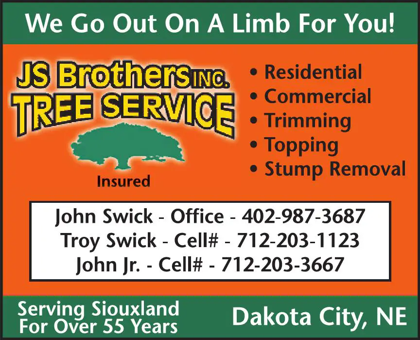 Tree Service print ad for JS Brothers Tree Service Inc