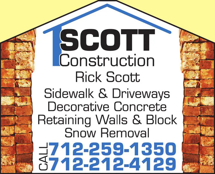Concrete Contractors print ad for Scott Construction