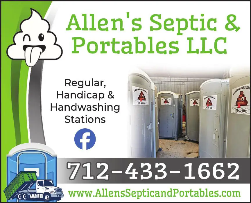 Toilets - Portable print ad for Allen's Septic & Portables LLC