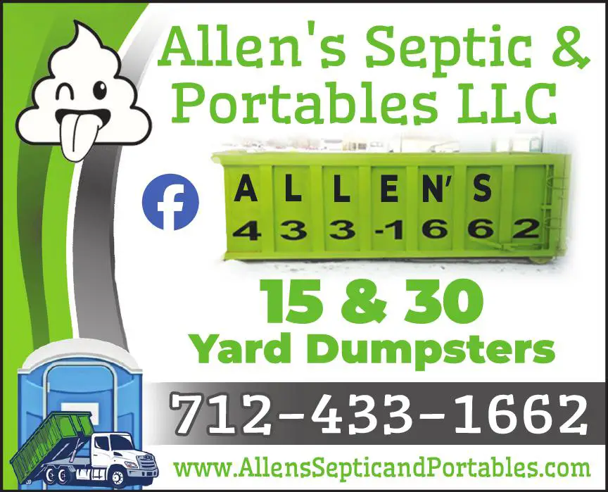 Garbage & Rubbish Collection print ad for Allen's Septic & Portables LLC