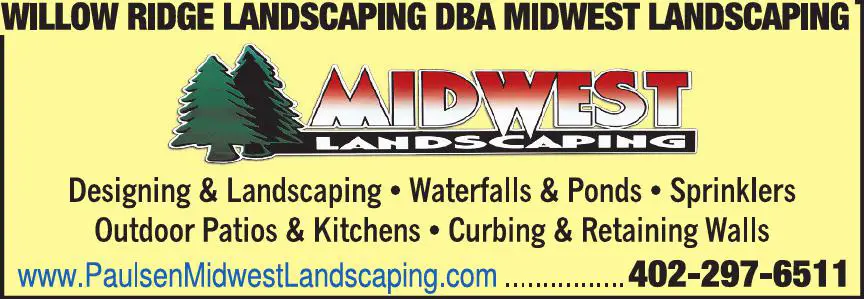 Landscape Designers print ad for Willow Ridge Landscaping DBA Midwest Landscaping