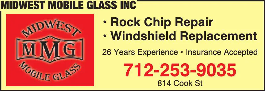 Windshields print ad for Midwest Mobile Glass Inc