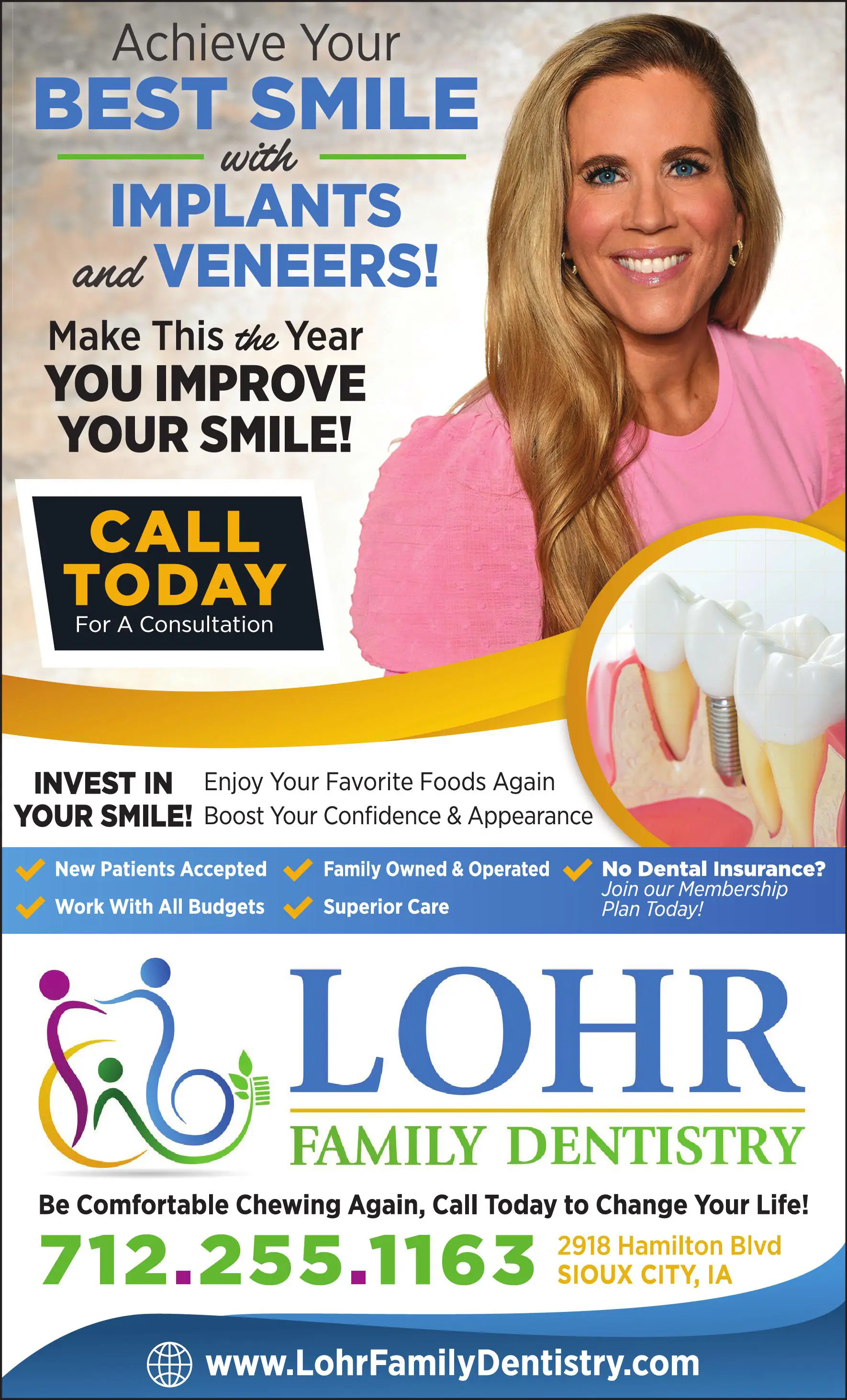 Dentists print ad for Lohr Family Dentistry