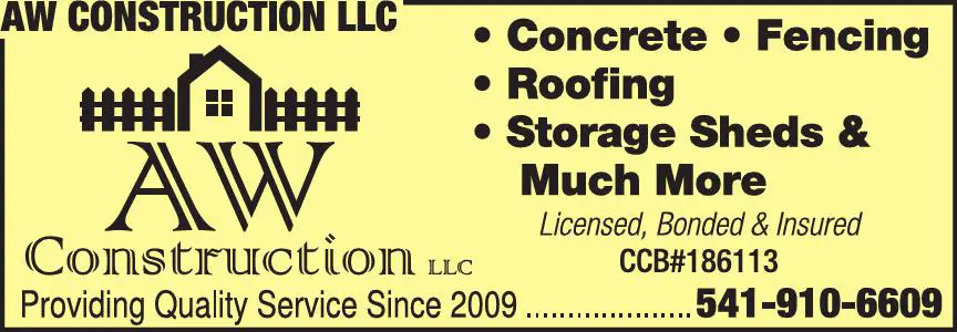 Contractors - General print ad for AW Construction LLC