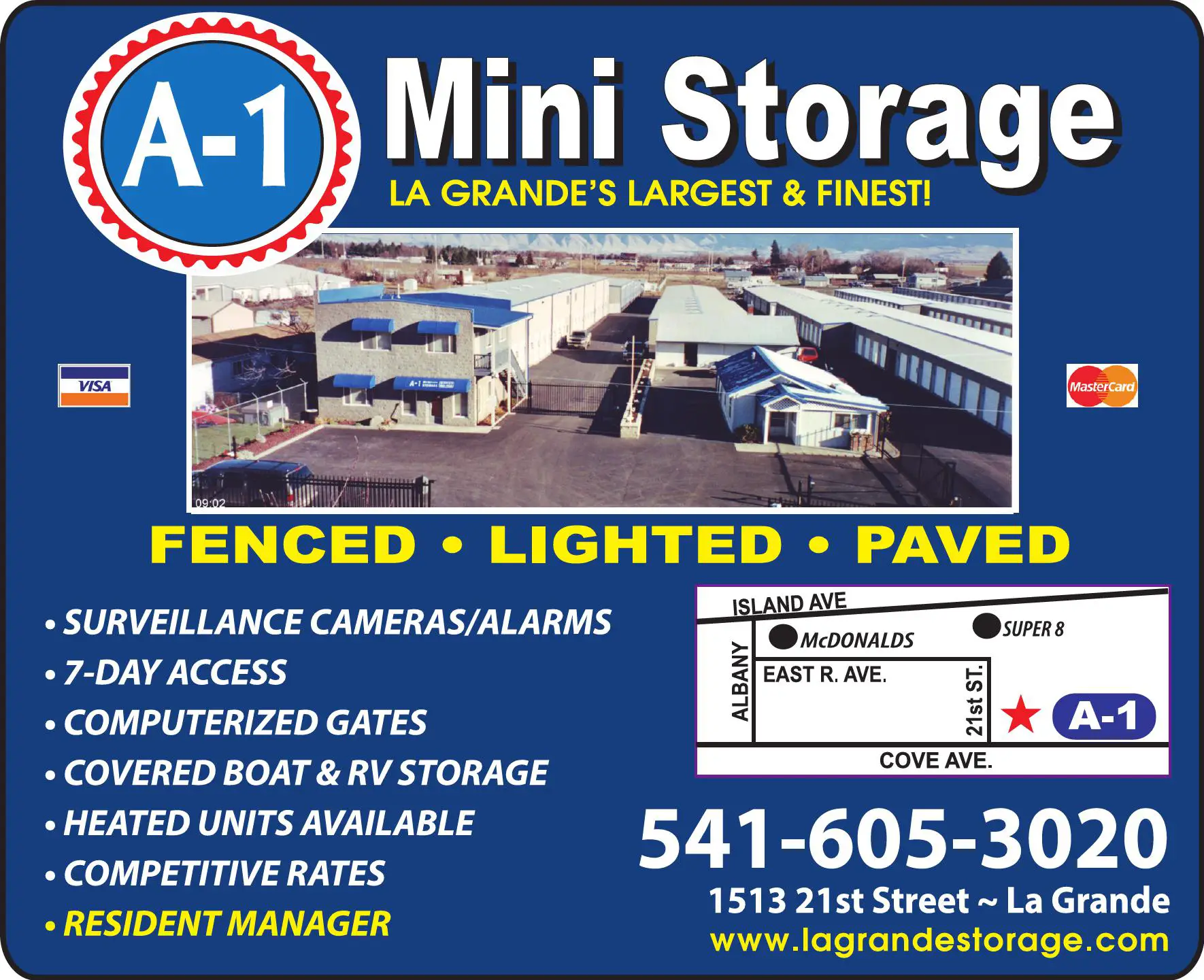 Storage - Household & Commercial print ad for A-1 Mini Storage