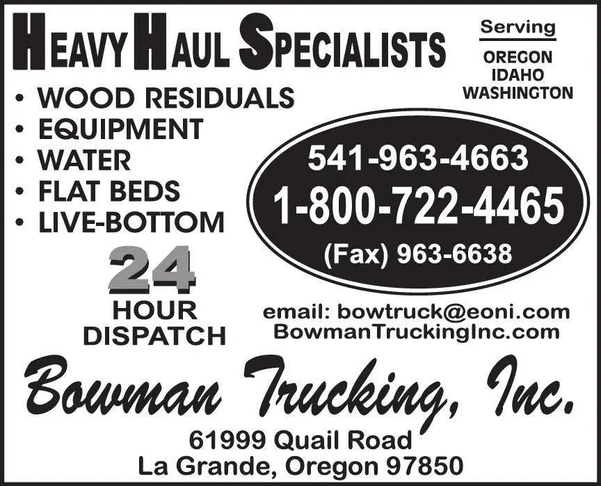 Trucking - Heavy Hauling print ad for Bowman Trucking Inc