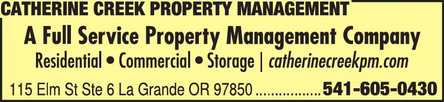 Property Management print ad for Catherine Creek Property Management