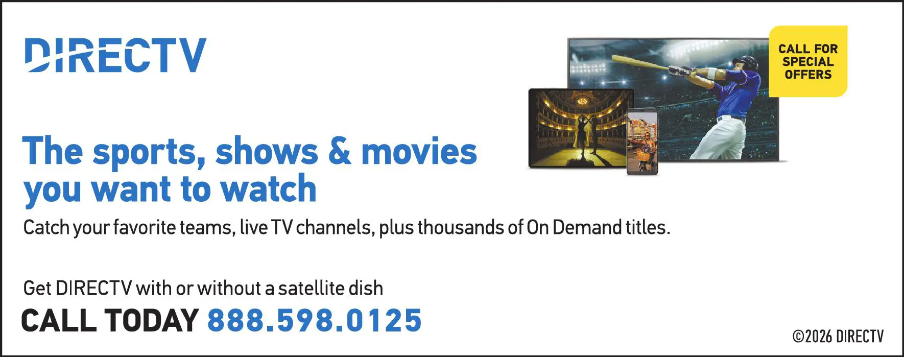 Cable Television Service print ad for DirecTV