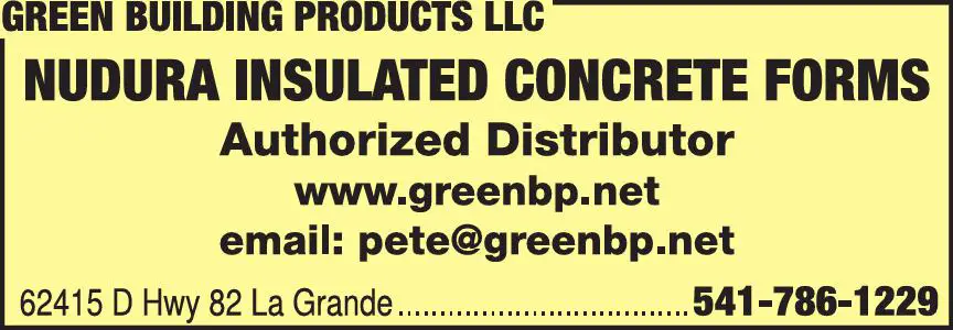 Concrete Products print ad for Green Building Products LLC