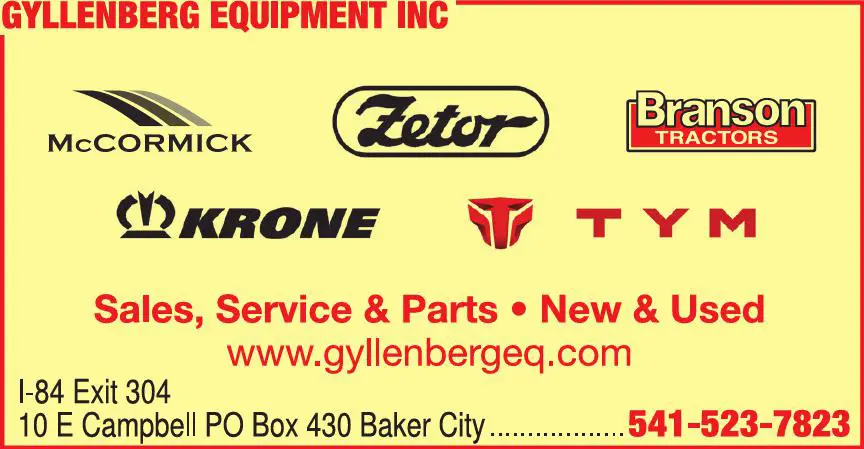 Farm Equipment print ad for Gyllenberg Equipment Inc